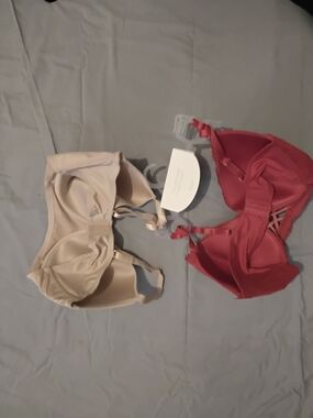 2 Pack Underwire Bra - Nude and Red
